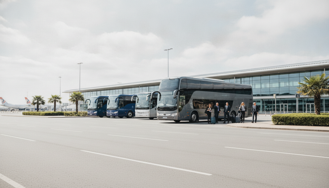 Seamless Corporate Travel: Your Premium Gatwick Coach Hire Guide — executive coach meeting a group at Gatwick Airport