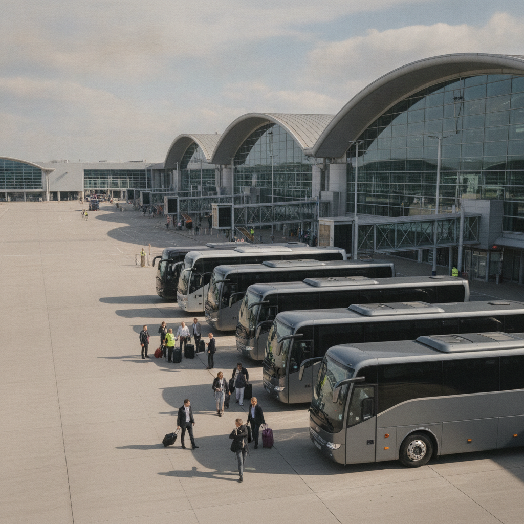 Home — executive coach meeting a group at Gatwick Airport