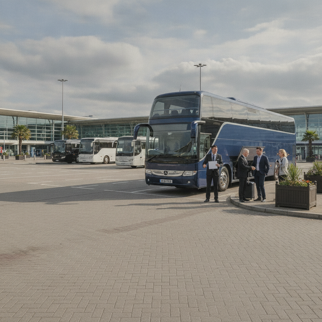 Meet & Greet at Gatwick — executive coach meeting a group at Gatwick Airport