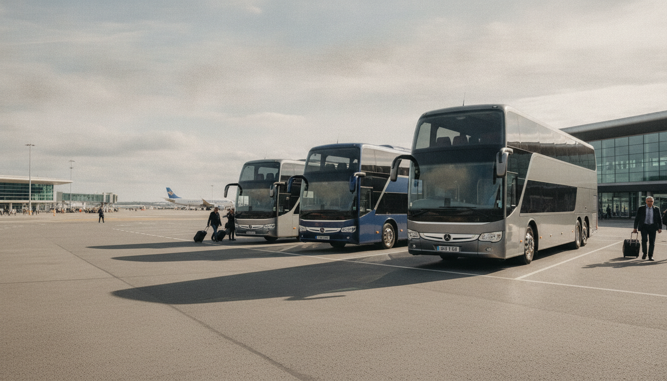 Safe & Secure: School Trip Transport Solutions from Gatwick — executive coach meeting a group at Gatwick Airport
